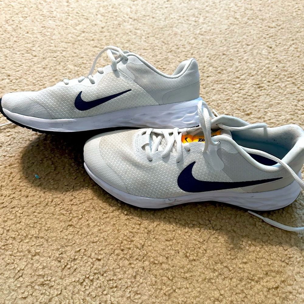 Nike Kids White and Blue Sneakers